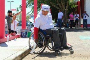 silla de ruedas pintando